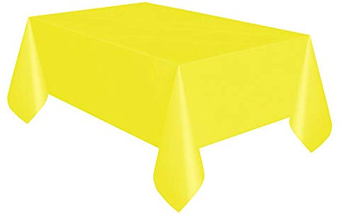 Unique Party Supplies Tischdecke aus Kunststoff, wiederverwendbar in 19 verschiedenen Farben (Einheitsgröße) (Sonnenblumengelb)
