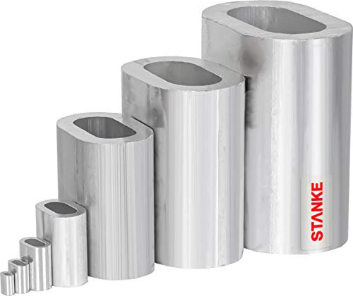 Seilwerk STANKE 10x Manchon en Aluminium Taille 3 Serre-câble Douille de Serrage des Câbles d’Acier 3 mm