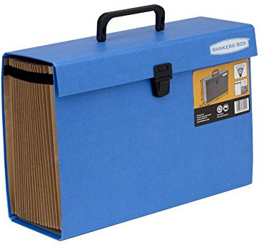 Fellowes Bankers Box - Clasificador de fuelle con 19 secciones y cierre de seguridad, color azul