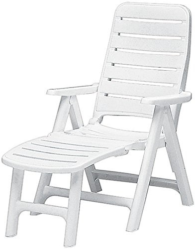 Grazioli 6770/B - Lettino relax Premiere, in plastica piena, regolabile, resistente alle intemperie