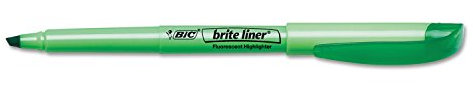 BIC - Highlighter, Pocket,Chisel Point,Nontoxic,12/pk, FL.Green, Sold as 1 Dozen, BICBL11GN