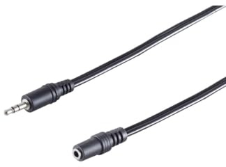 S/CONN maximum connectivity Klinkenverlängerungskabel 3,5mm Stereo Audio Verlängerung Stecker auf Kupplung Kopfhörer 2,5m