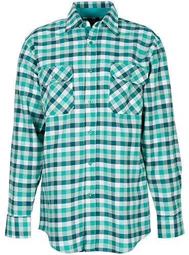 Planam 0482043 Hemden Countryhemd 1/1 Arm, Grün Kariert, Größe 43/44