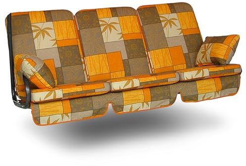 Angerer Freizeitmöbel GmbH Hollywoodschaukel Auflage Exklusiv - passend für viele 3-Sitzer Hollywoodschaukeln - Schaukelauflage Made in Germany (Terra-Braun Gemustert)