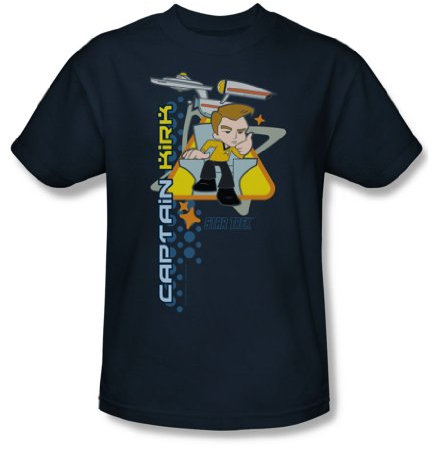 Star Trek - Quogs / Captain's Chair Erwachsene T-Shirt in Navy, X-Large, Navy