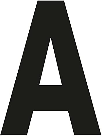 Merriway BH04034 (4 Pcs) Black Vinyl Stick-On Wheelie Bin Post Box Crate Dust Bin Letters 75mm (3 Inch) Letter A - Pack of 4 Pieces