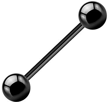 Treuheld® | 1,2 mm Piercing STAB - SCHWARZ - 11 Größen & Längen - Kugeln zum Schrauben - Barbell Chirurgenstahl 316L Edel-Stahl, Helix Industrial Brust Nippel Intim Tragus Ohr Zungen-Piercing Schmuck