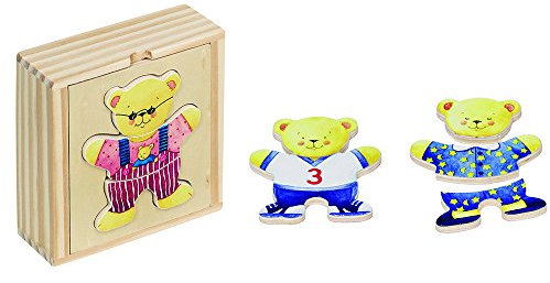 Goki 57910 - Anziehpuppenpuzzle - Bärchen im Holzkasten