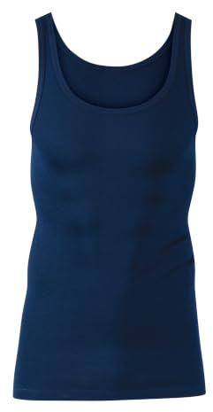 Calida Men's Twisted Cotton Athletic Shirt - Sleeveless Pure Cotton Undershirt Tank Top for Layering, Admiral