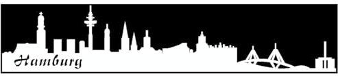 skyline4u Aufkleber Hamburg Skyline viele Farben in 8 Größen und 25 Farben (15x3cm weiß)