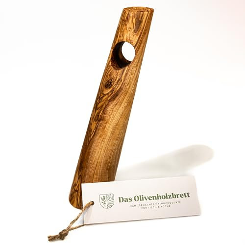 das Olivenholzbrett Porte-Bouteille de Vin en Bois D'Olivier Rond Massif Autoportante - 15cm