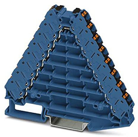 PHOENIX CONTACT PTRV 8-PV BU/BK Potenzialverteiler, Blau, 32 Anschlüsse, Schwarz Anschlusselemente, 17.5 A Nennstrom, 0.14 mm² - 2.5 mm² Querschnitt, 2 Polzahl, 8.3 mm Breite, 100 mm Länge, 10 Stück
