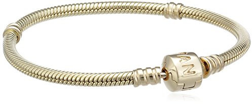 PANDORA Moments Snake Chain Schlangen Armband aus 14 Karat Gold - kompatibel mit PANDORA Moments Armbänder - klassischer PANDORA Verschluss
