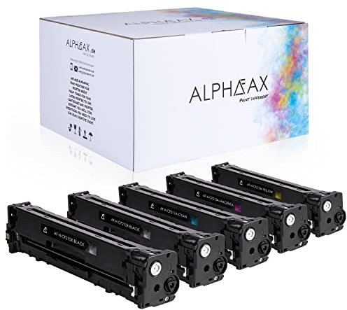 Alphafax 5 Toner kompatibel mit HP Laserjet Pro 200 Color MFP M276nw M276n M251n M251nw kompatibel mit HP CF210X CF211A CF212A CF213A - Schwarz je 2.400 Seiten, Color je 1.800 Seiten