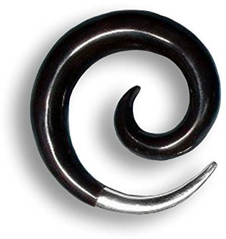 Island Piercings PAAR Dehnungsspirale Spirale Sichel Horn mit Silber 12mm