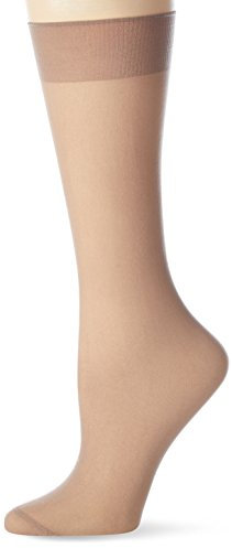 Nur Die Knie 30 DEN semi-blickdichte transparente Nylon Socken matte Optik mit Komfortbund Kniestrümpfe Damen, perle, one size