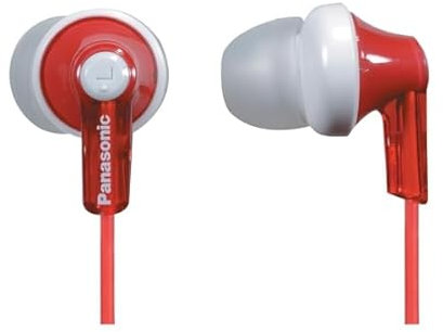 Panasonic RP-HJE120E-R Ergo Fit Ear Canal Headphones - Red