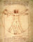 1art1 Leonardo Da Vinci Poster Vitruvianischer Mensch, Circa 1490 Kunstdruck Bild 50x40 cm