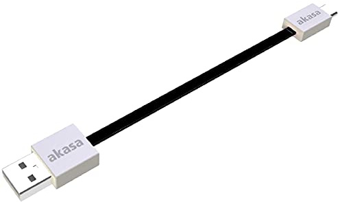 Akasa PROSLIM | USB 2.0 Type-A Male to Micro-B Cable | Sleek & Slim | 150mm | Black | AK-CBUB16-15BK