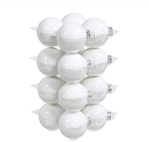 Weihnachtskugeln Glas 16 St 80 mm weiss opal