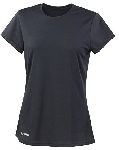 Spiro Women's Quick Dry Super Soft Short Sleeve T-Shirt - Black, X-Small