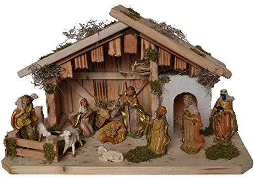 Alfred Kolbe Krippen Weihnachtskrippe, Braun, 50x25x30cm