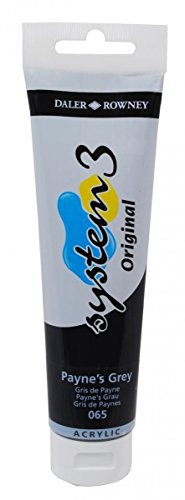 Daler Rowney System 3 Tubes de peinture acrylique originale Gris Paynes 150 ml