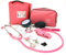 Aneroid Blood Pressure Sphygmomanometer Monitor, Stethoscope, Pen Light (Pen Torch), Tourniquet, Nurse Watch, Lanyard ID Card Holder - Starter Set (Pink with Butterfly Watch)