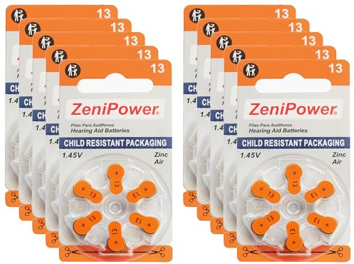 ZeniPower Hearing Aid Batteries Size: 13 (60 Batteries)