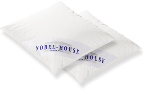 Hanskruchen Nobel House Doppelpack Kopfkissen, 70% Federchen / 30% Daunen, 80 x 80 cm