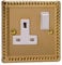 Varilight - 1 Gang 13 Amp Single Switched Socket Georgian Brass - XG4W