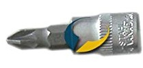 SW-Stahl 6,3 mm (1/4 Zoll) Schraubendreheinsatz, Bit-Stecknuss PZ1 Kreuz | Antriebs-Vierkant, Pozidriv Profil, 36 mm Länge, aus matt verchromtem Chrom-Vanadium-Stahl, lose Verpackung