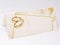 Tischkarten weiß mit Ringen gold IV, 10 x 4,5 cm, 25 Stück