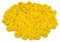 Rosen 15 mm x 100 Stück Satinrosen Aufnäher Deko Blumen Röschen zum Basteln Haarschmuck kleine Rosenköpfe Farbe: gelb 645