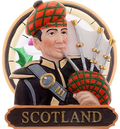 I LUV LTD Fridge Magnet Scotland Highland Piper