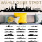 Grandora Wandtattoo Skyline Stuttgart I (BxH) 100 x 23 cm schwarz I Wohnzimmer Städte der Welt Aufkleber selbstklebend Wandaufkleber Wandsticker Sticker W5156