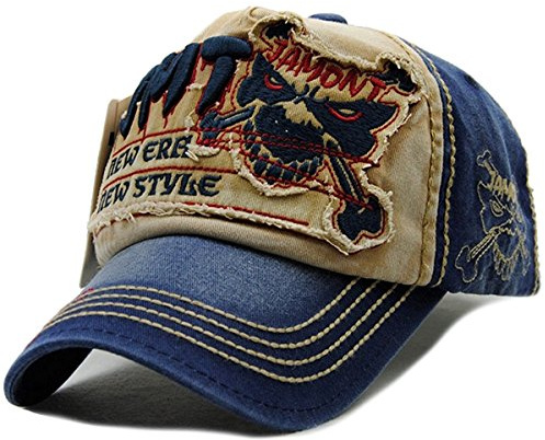 Baseballcap Fight Skull Distressed Snapback Vintage Used Look Golf Sport Outdoor Kappe Mütze Cap Schirmmütze Basecap verstellbar