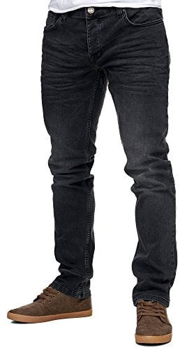 Reslad Jeans-Herren Slim Fit Basic Style Stretch-Denim Jeans-Hose RS-2063 Schwarz W38 / L32