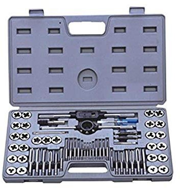 JBM Estuche MÉTRICO con 60 Piezas DE MACHOS Y TERRAJAS. Combinado MÉTRICO Y Pulgada