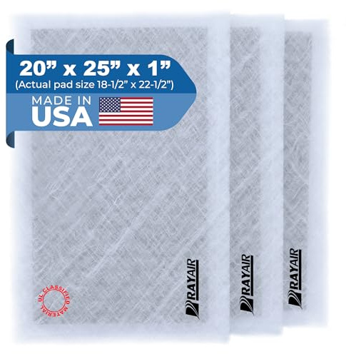 RayAir Supply 20x25 Replacement Filter Pads Compatible with Dynamic Air Cleaner 20X25 Refill (3 Pack) White, Made in USA