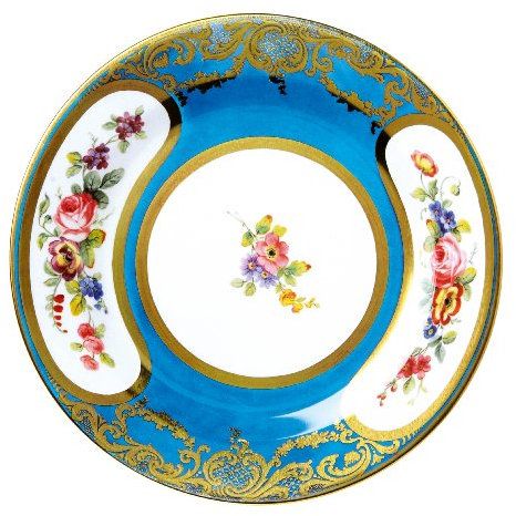 Turquoise Painted Enamel Plate