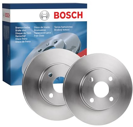 Bosch BD1019 Brake Disc Set - 255 mm Vented High-Carbon Discs - Front Axle - ECE-R90 Certified - Improved Cooling, Reduced Brake Fade, Corrosion Protection - 1 Set of 2 Discs
