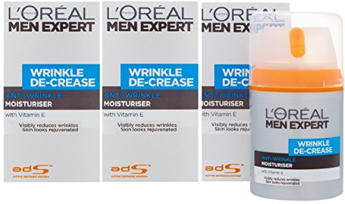 3 x 50ml LOreal Men Expert Wrinkle De-Crease Anti-Wrinkle Moisturiser