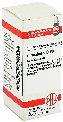 DHU Cinnabaris D30 Streukügelchen, 10 g Globuli