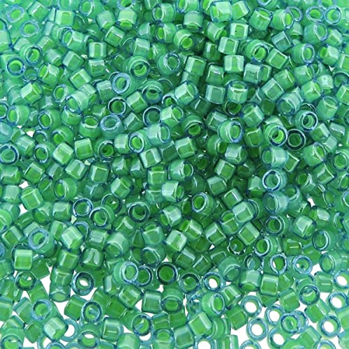 Miyuki Glass Delica Beads Luminous Mermaid Green 7.2 g Size 11