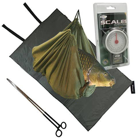 Carp Coarse Fishing Tackle Unhooking Set Mat Weighing Sling Forceps Scales