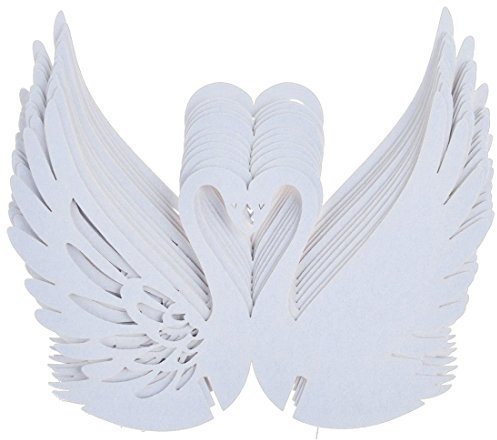 Approx.50pcs Wedding Table Wine Glass Place Name Cards Swan Shape (White)