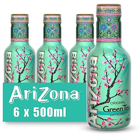 Arizona Original Green Tea with Honey, 6 x 500ml PET Bottles, Delicious Drink, No Artificial Flavours or Preservatives