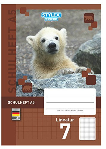 Schulheft DIN A5 Lineatur 7 kariert 7mm