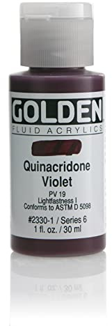 Golden Fluid Acrylic Paint 1 Ounce-Quinacridone Violet
